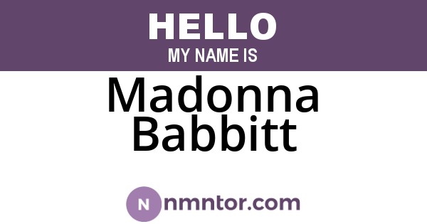Madonna Babbitt