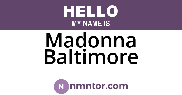Madonna Baltimore