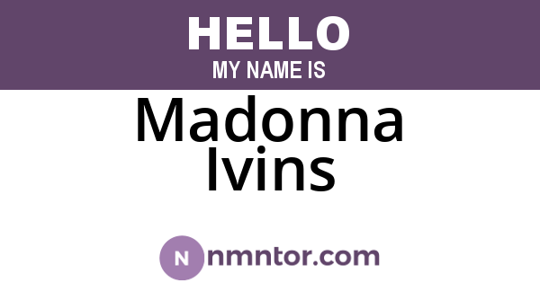 Madonna Ivins