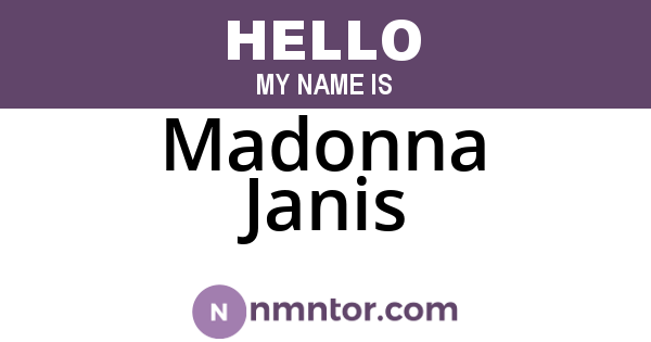 Madonna Janis