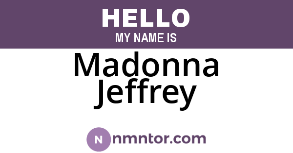 Madonna Jeffrey