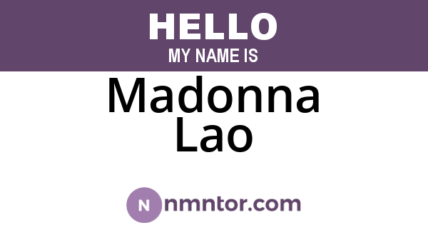 Madonna Lao