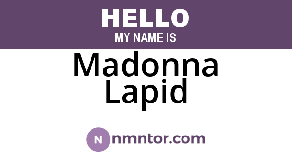Madonna Lapid