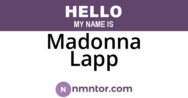 Madonna Lapp