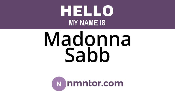 Madonna Sabb