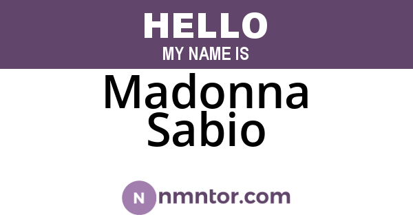 Madonna Sabio