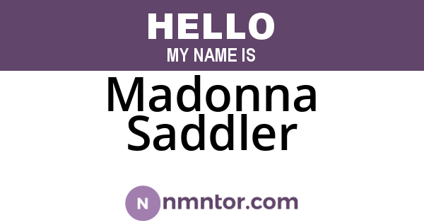 Madonna Saddler