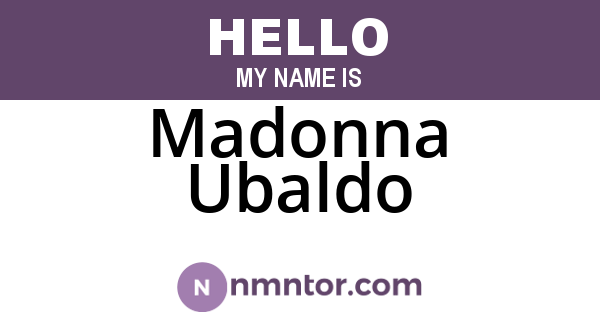 Madonna Ubaldo