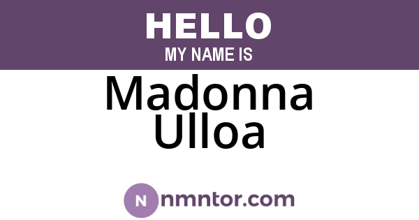 Madonna Ulloa