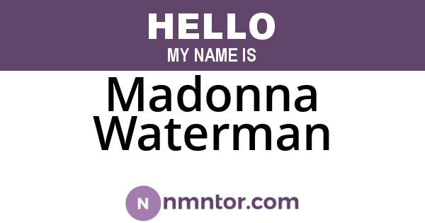 Madonna Waterman