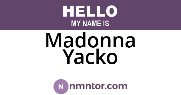 Madonna Yacko