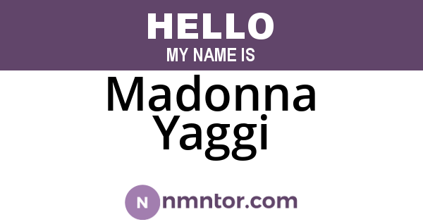 Madonna Yaggi