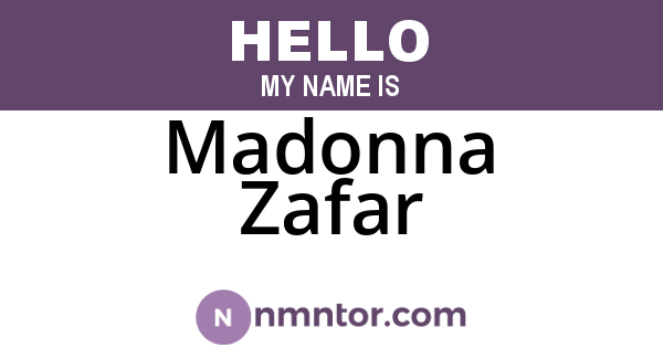 Madonna Zafar