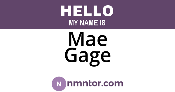 Mae Gage