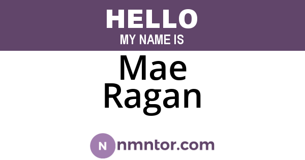 Mae Ragan