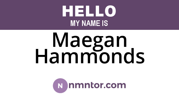 Maegan Hammonds