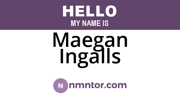 Maegan Ingalls