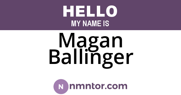 Magan Ballinger