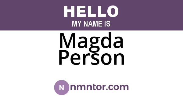 Magda Person