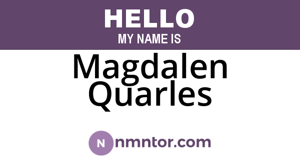 Magdalen Quarles