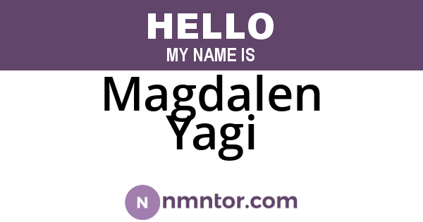 Magdalen Yagi