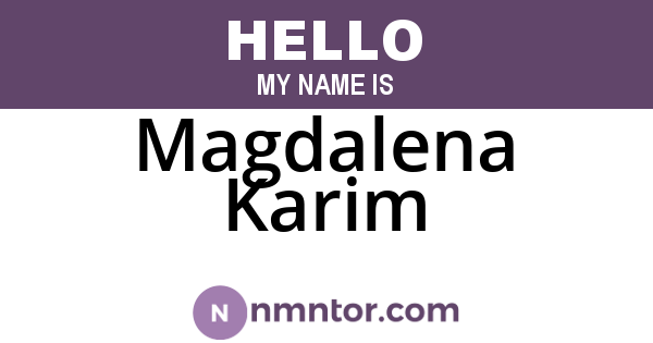Magdalena Karim
