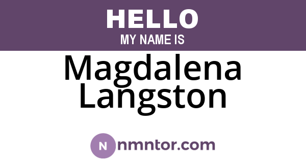 Magdalena Langston