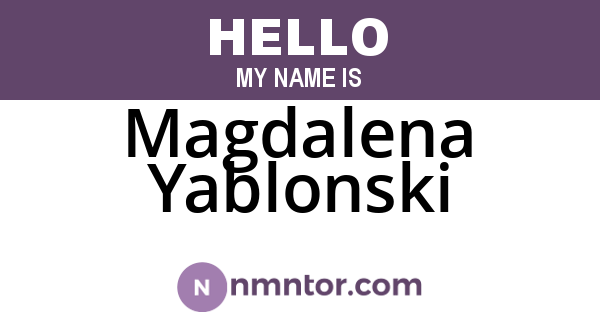 Magdalena Yablonski