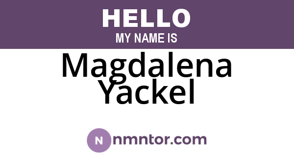 Magdalena Yackel