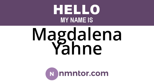 Magdalena Yahne