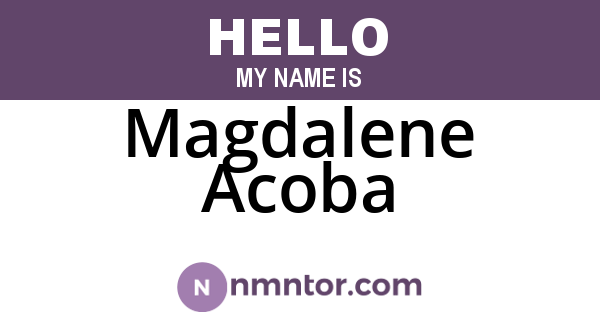 Magdalene Acoba