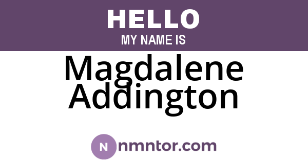 Magdalene Addington