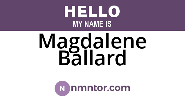 Magdalene Ballard