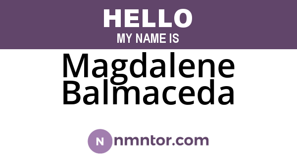 Magdalene Balmaceda