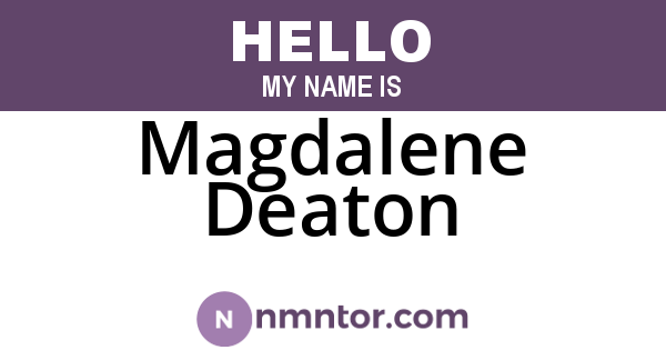 Magdalene Deaton