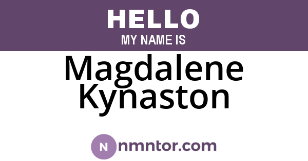 Magdalene Kynaston