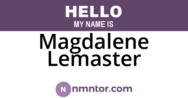 Magdalene Lemaster