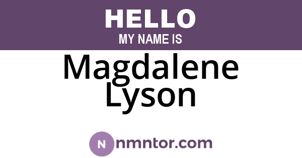 Magdalene Lyson