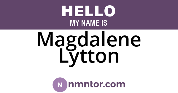 Magdalene Lytton