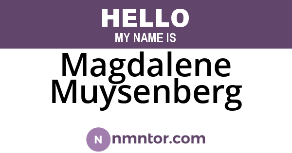 Magdalene Muysenberg