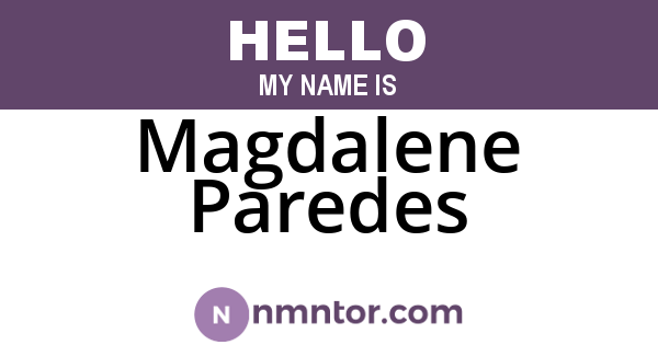 Magdalene Paredes
