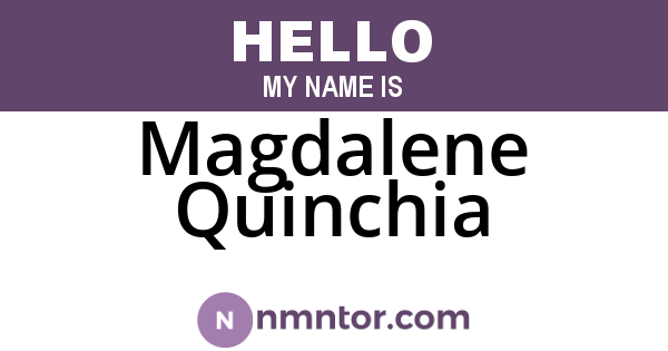 Magdalene Quinchia