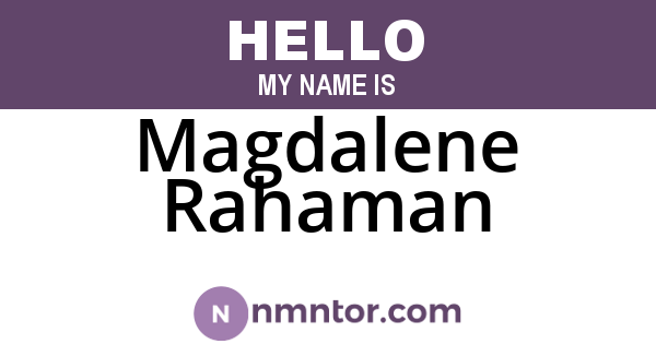 Magdalene Rahaman