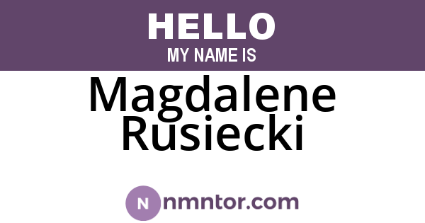 Magdalene Rusiecki