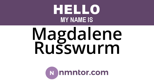 Magdalene Russwurm