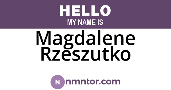 Magdalene Rzeszutko