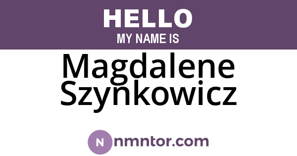 Magdalene Szynkowicz