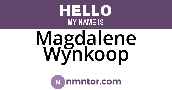 Magdalene Wynkoop