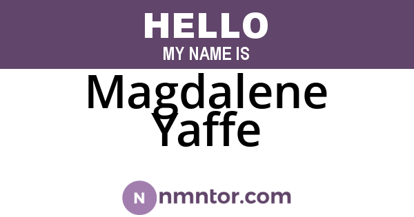 Magdalene Yaffe