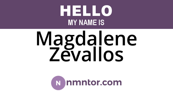 Magdalene Zevallos